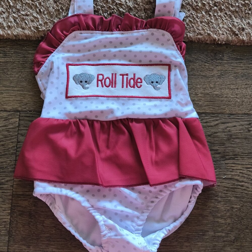 Roll Tide Smocked Children's One piece Swimsuit